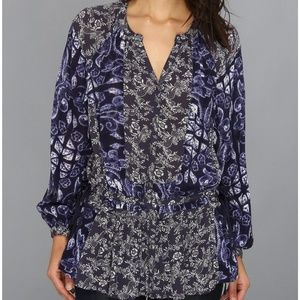 Free People Ratio Print Tunic Top size M